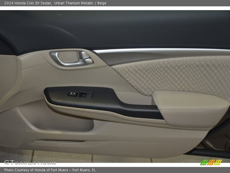 Urban Titanium Metallic / Beige 2014 Honda Civic EX Sedan