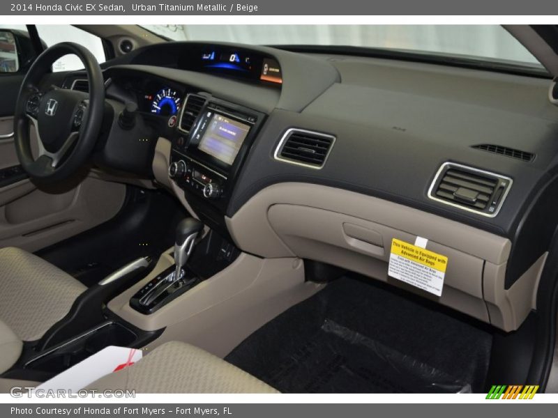 Urban Titanium Metallic / Beige 2014 Honda Civic EX Sedan