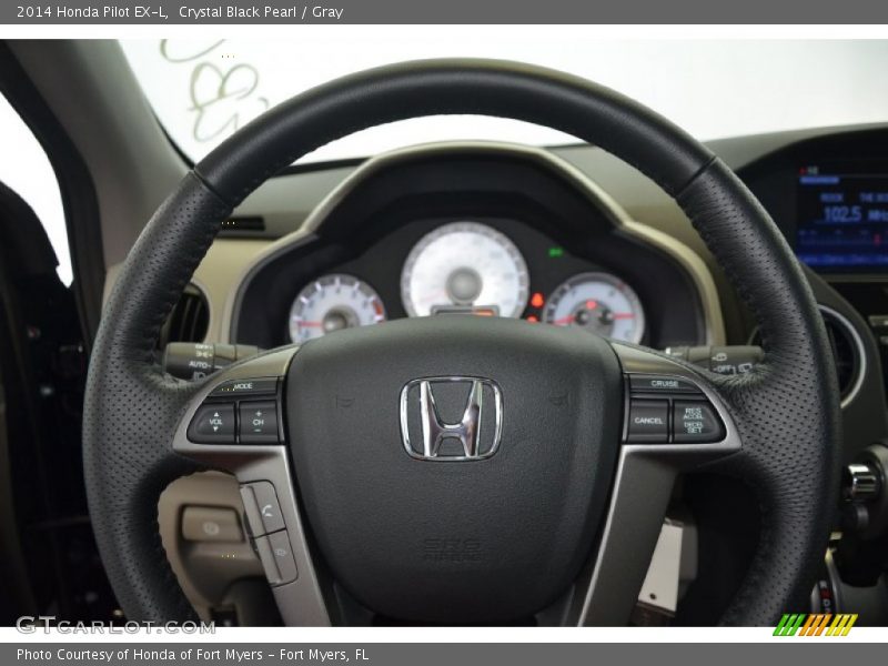 Crystal Black Pearl / Gray 2014 Honda Pilot EX-L