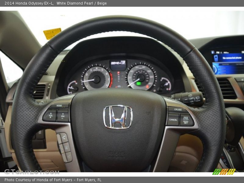 White Diamond Pearl / Beige 2014 Honda Odyssey EX-L