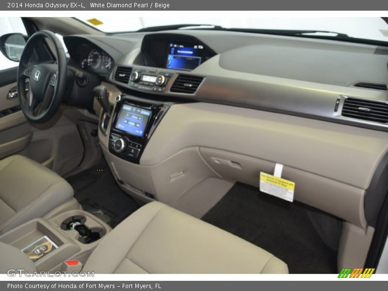 White Diamond Pearl / Beige 2014 Honda Odyssey EX-L