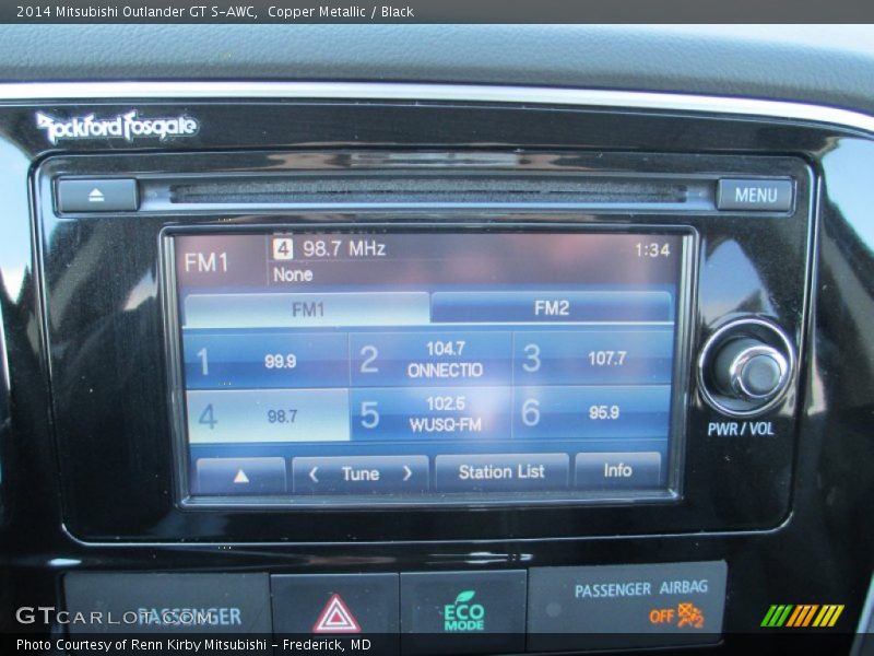 Copper Metallic / Black 2014 Mitsubishi Outlander GT S-AWC