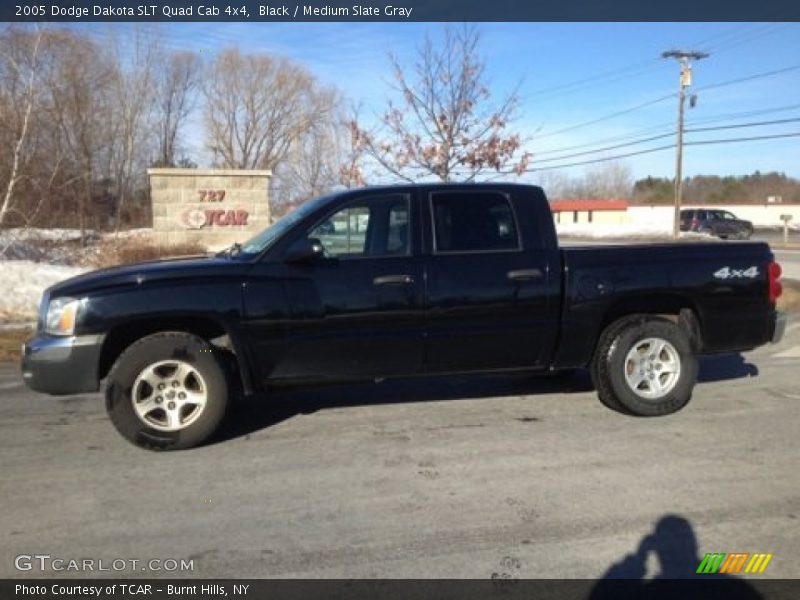 Black / Medium Slate Gray 2005 Dodge Dakota SLT Quad Cab 4x4