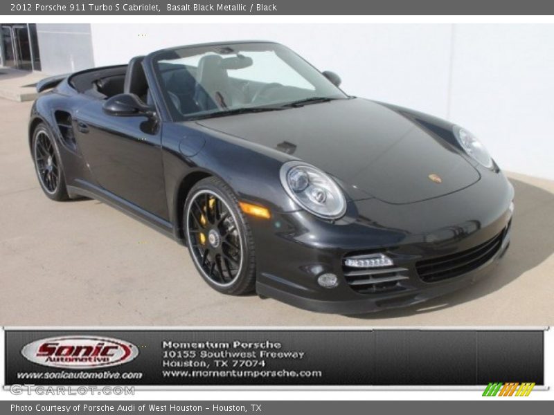 Basalt Black Metallic / Black 2012 Porsche 911 Turbo S Cabriolet