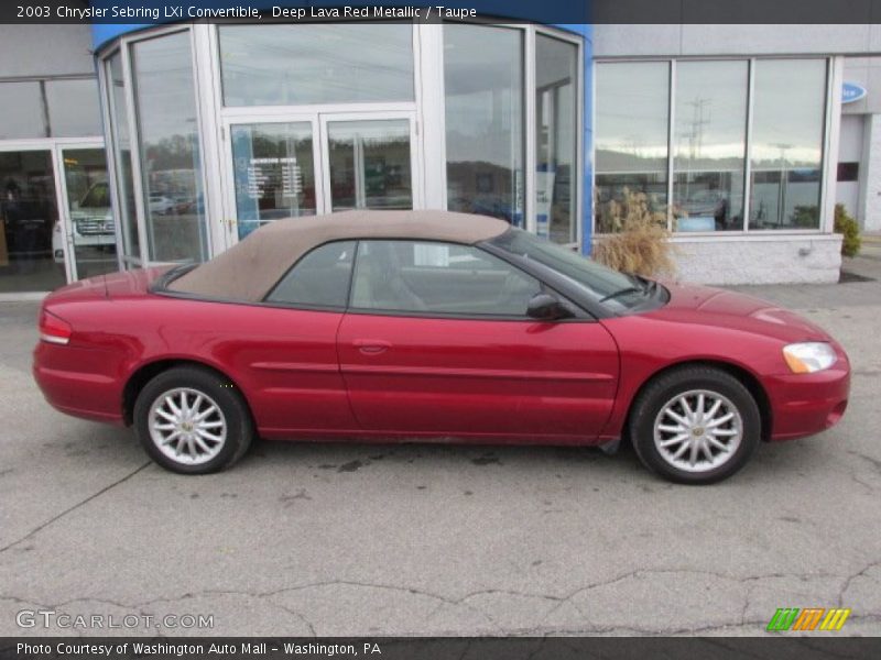 Deep Lava Red Metallic / Taupe 2003 Chrysler Sebring LXi Convertible