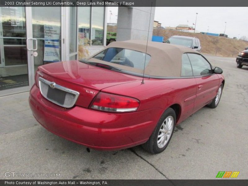 Deep Lava Red Metallic / Taupe 2003 Chrysler Sebring LXi Convertible