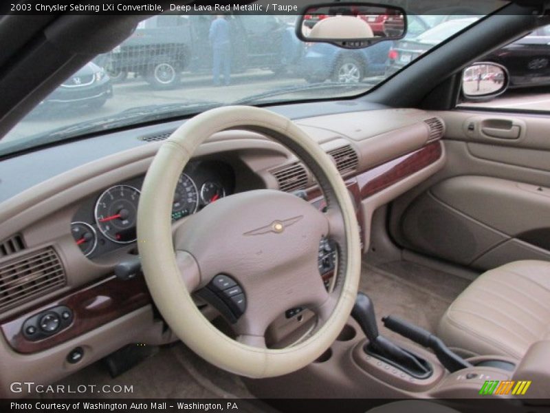Deep Lava Red Metallic / Taupe 2003 Chrysler Sebring LXi Convertible