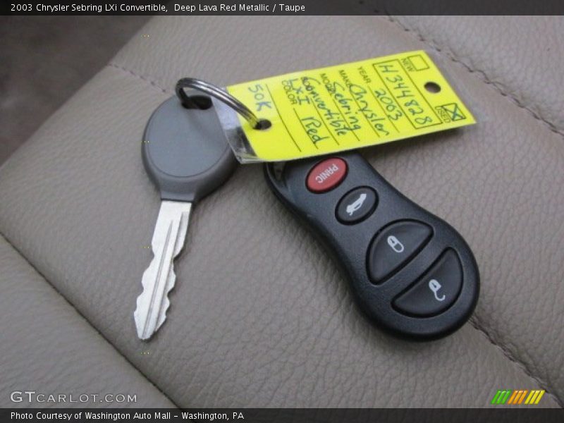 Deep Lava Red Metallic / Taupe 2003 Chrysler Sebring LXi Convertible
