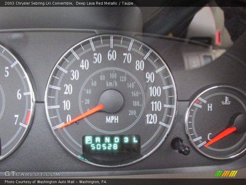 Deep Lava Red Metallic / Taupe 2003 Chrysler Sebring LXi Convertible