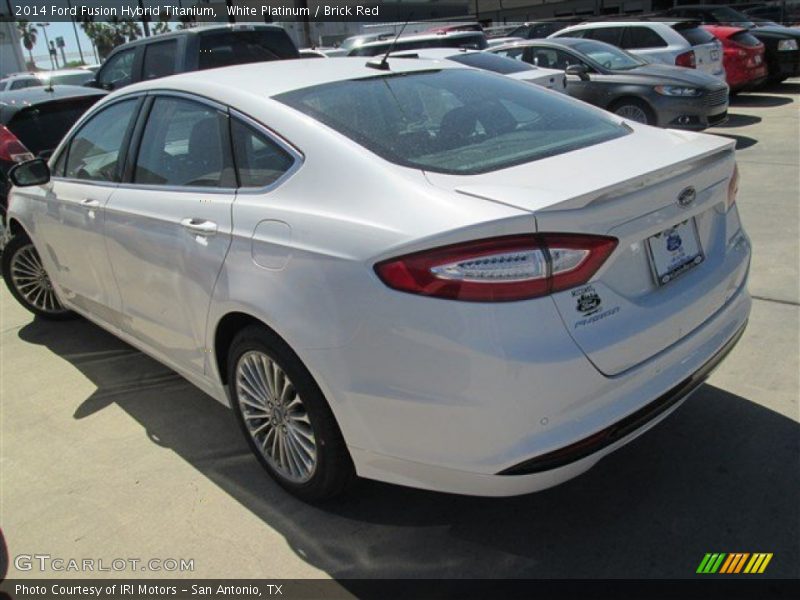 White Platinum / Brick Red 2014 Ford Fusion Hybrid Titanium