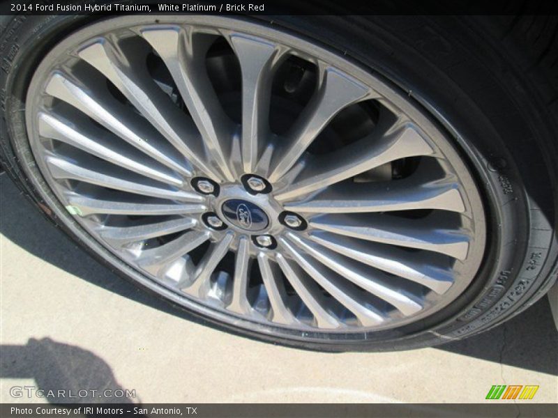 White Platinum / Brick Red 2014 Ford Fusion Hybrid Titanium