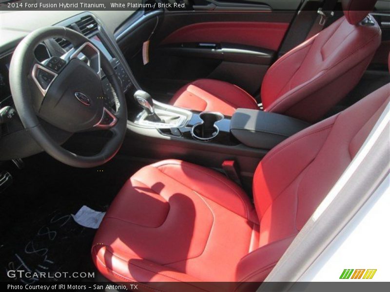 White Platinum / Brick Red 2014 Ford Fusion Hybrid Titanium