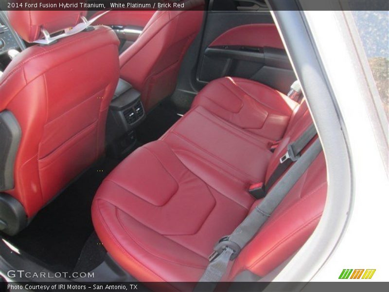 White Platinum / Brick Red 2014 Ford Fusion Hybrid Titanium