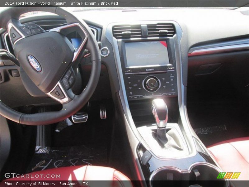 White Platinum / Brick Red 2014 Ford Fusion Hybrid Titanium
