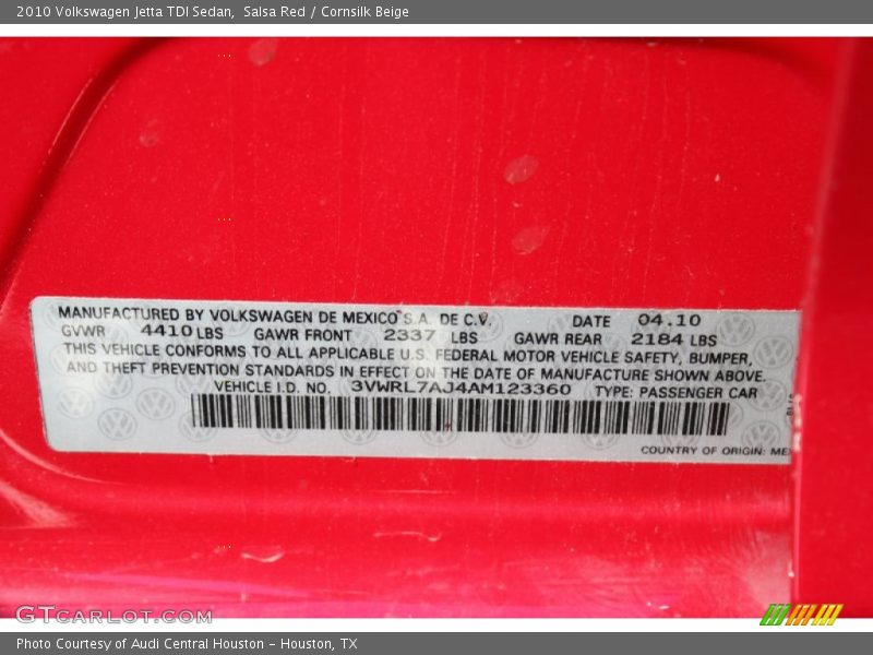 Salsa Red / Cornsilk Beige 2010 Volkswagen Jetta TDI Sedan