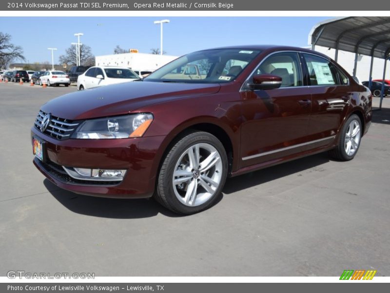 Opera Red Metallic / Cornsilk Beige 2014 Volkswagen Passat TDI SEL Premium