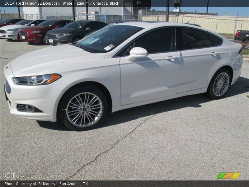 White Platinum / Charcoal Black 2014 Ford Fusion SE EcoBoost