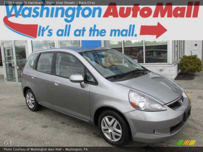 Storm Silver Metallic / Black/Grey 2008 Honda Fit Hatchback