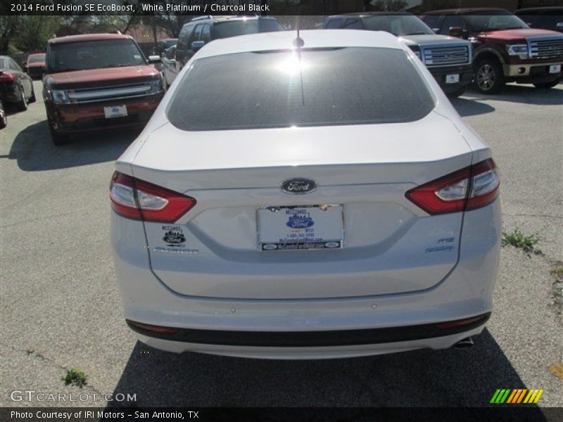 White Platinum / Charcoal Black 2014 Ford Fusion SE EcoBoost