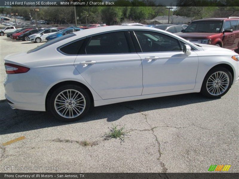 White Platinum / Charcoal Black 2014 Ford Fusion SE EcoBoost