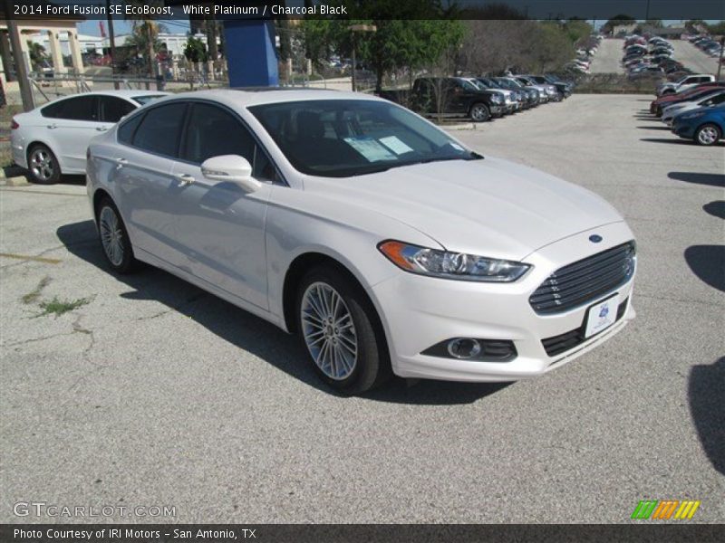 White Platinum / Charcoal Black 2014 Ford Fusion SE EcoBoost