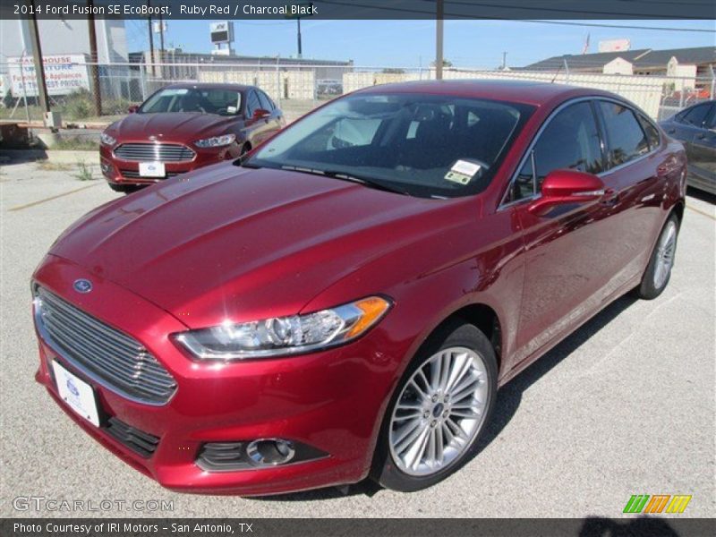 Ruby Red / Charcoal Black 2014 Ford Fusion SE EcoBoost