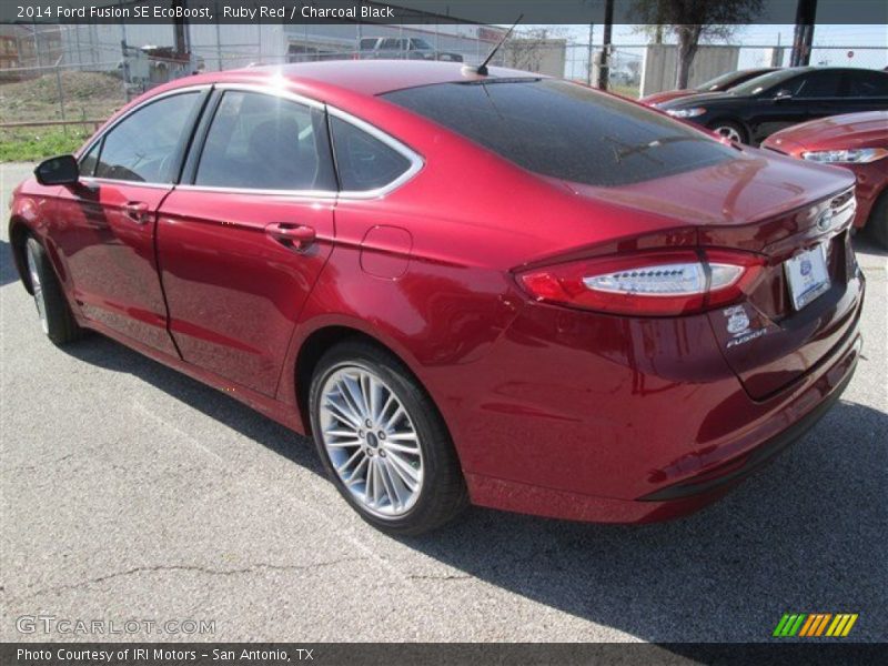 Ruby Red / Charcoal Black 2014 Ford Fusion SE EcoBoost
