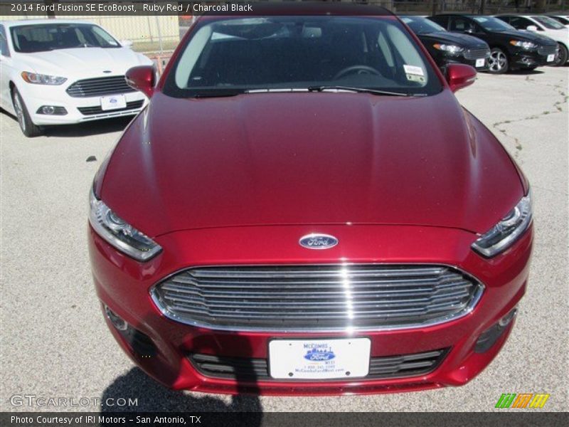 Ruby Red / Charcoal Black 2014 Ford Fusion SE EcoBoost