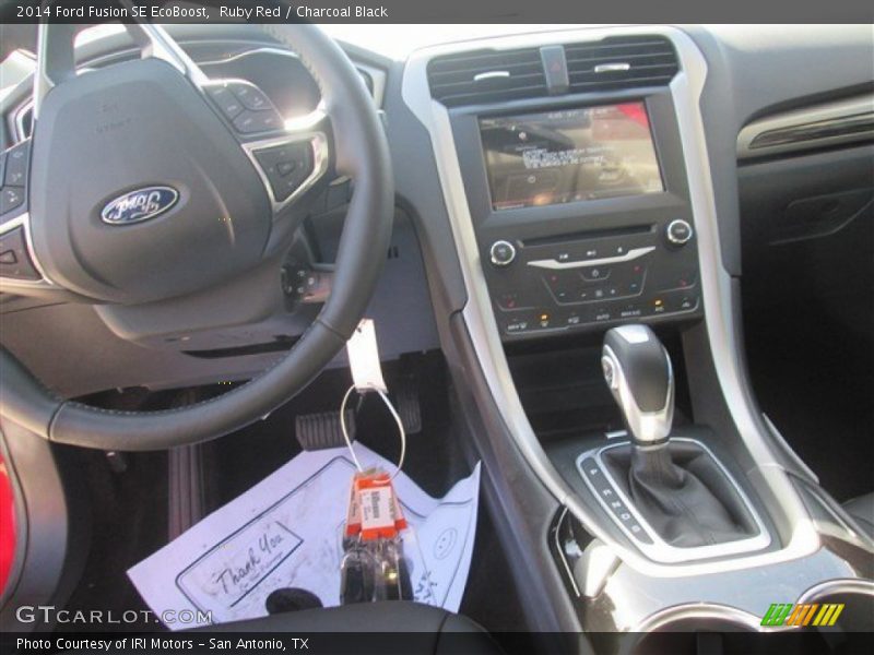 Ruby Red / Charcoal Black 2014 Ford Fusion SE EcoBoost
