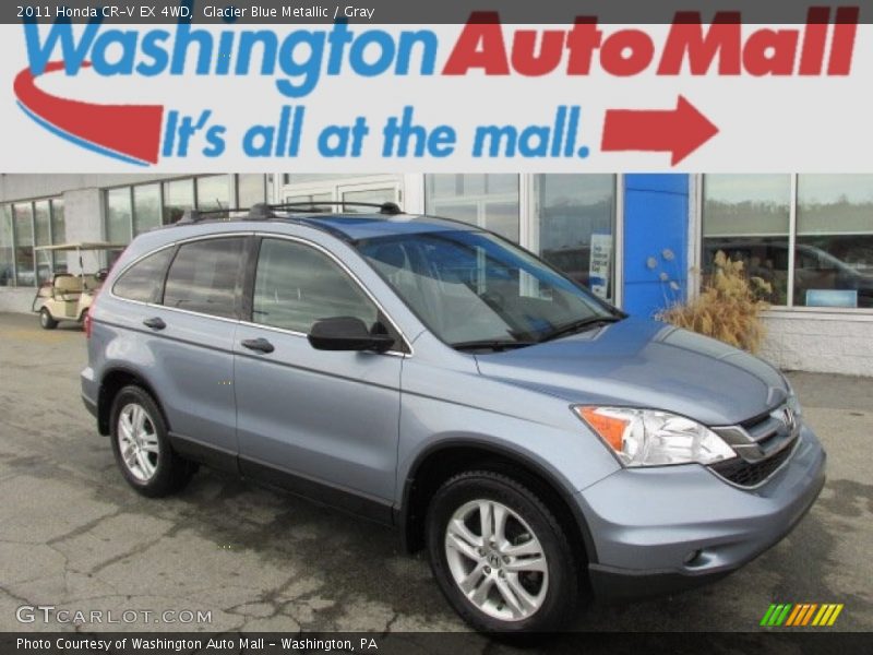 Glacier Blue Metallic / Gray 2011 Honda CR-V EX 4WD