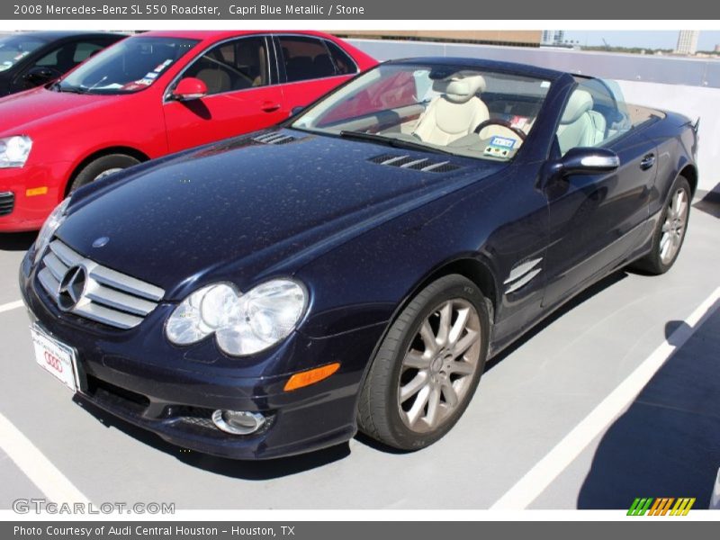 Capri Blue Metallic / Stone 2008 Mercedes-Benz SL 550 Roadster