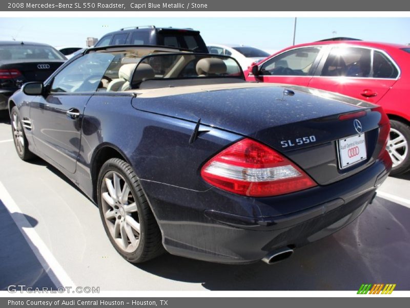 Capri Blue Metallic / Stone 2008 Mercedes-Benz SL 550 Roadster