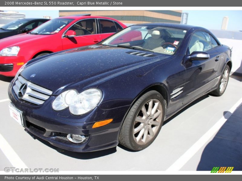 Capri Blue Metallic / Stone 2008 Mercedes-Benz SL 550 Roadster
