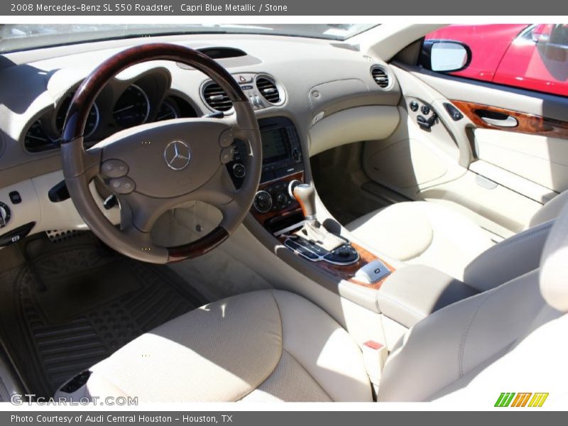 Capri Blue Metallic / Stone 2008 Mercedes-Benz SL 550 Roadster
