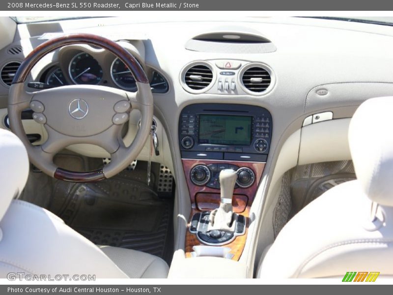 Capri Blue Metallic / Stone 2008 Mercedes-Benz SL 550 Roadster