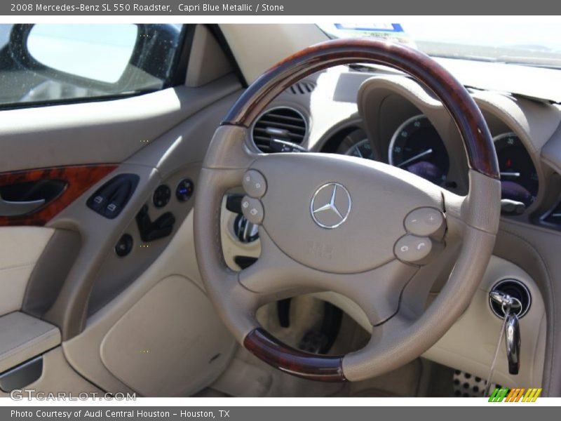 Capri Blue Metallic / Stone 2008 Mercedes-Benz SL 550 Roadster