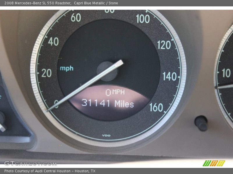 Capri Blue Metallic / Stone 2008 Mercedes-Benz SL 550 Roadster