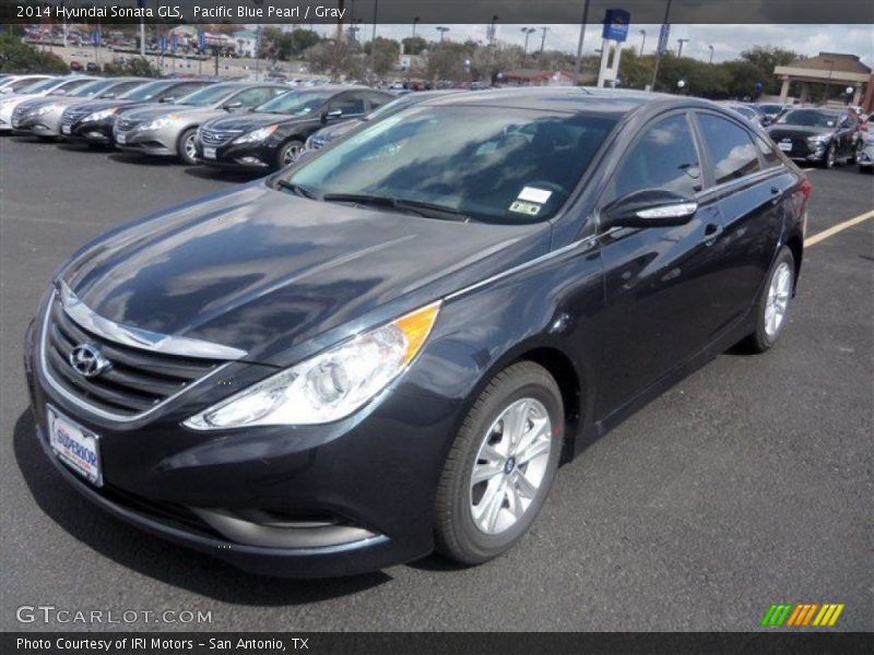 Pacific Blue Pearl / Gray 2014 Hyundai Sonata GLS