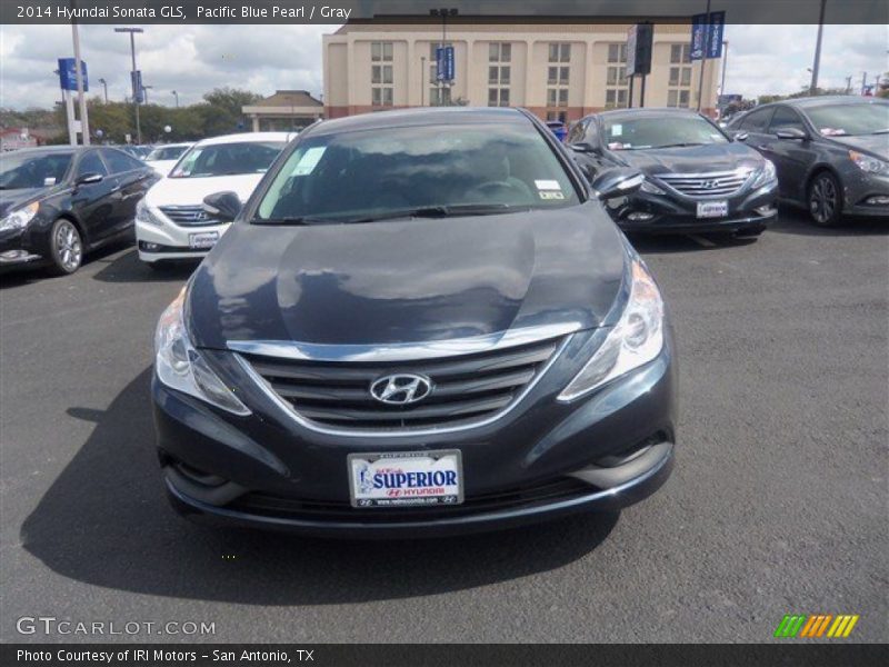 Pacific Blue Pearl / Gray 2014 Hyundai Sonata GLS