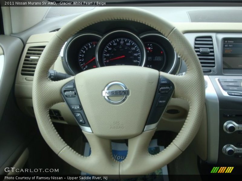 Glacier White Pearl / Beige 2011 Nissan Murano SV AWD