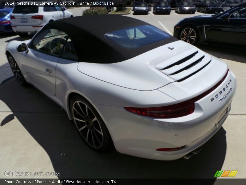 White / Luxor Beige 2014 Porsche 911 Carrera 4S Cabriolet