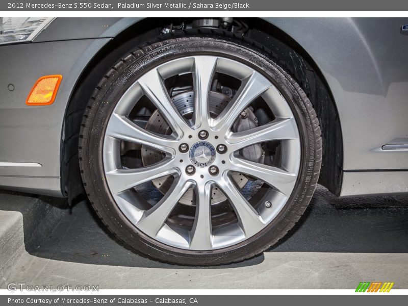Paladium Silver Metallic / Sahara Beige/Black 2012 Mercedes-Benz S 550 Sedan