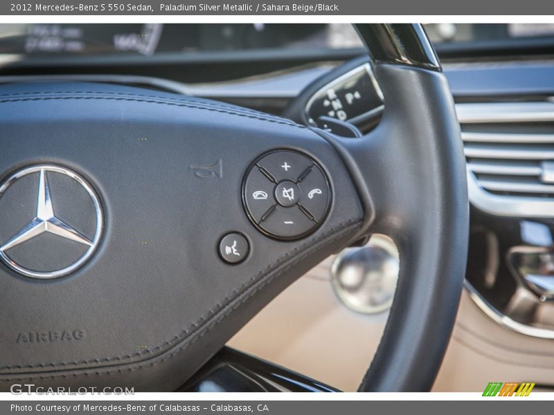 Paladium Silver Metallic / Sahara Beige/Black 2012 Mercedes-Benz S 550 Sedan