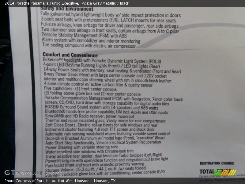 Agate Grey Metallic / Black 2014 Porsche Panamera Turbo Executive