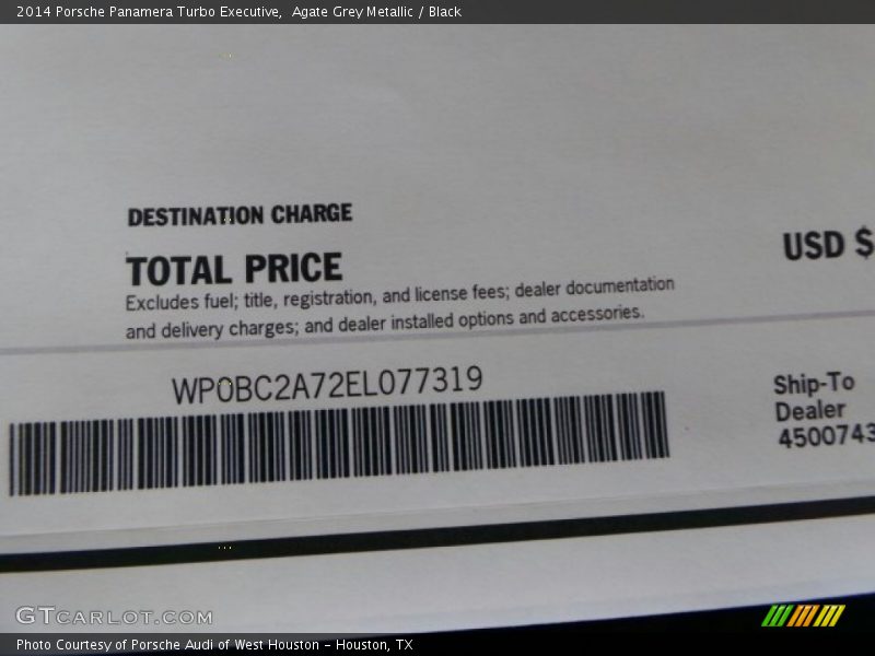 Agate Grey Metallic / Black 2014 Porsche Panamera Turbo Executive