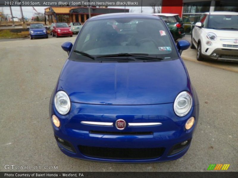 Azzurro (Blue) / Sport Tessuto Nero/Nero (Black/Black) 2012 Fiat 500 Sport