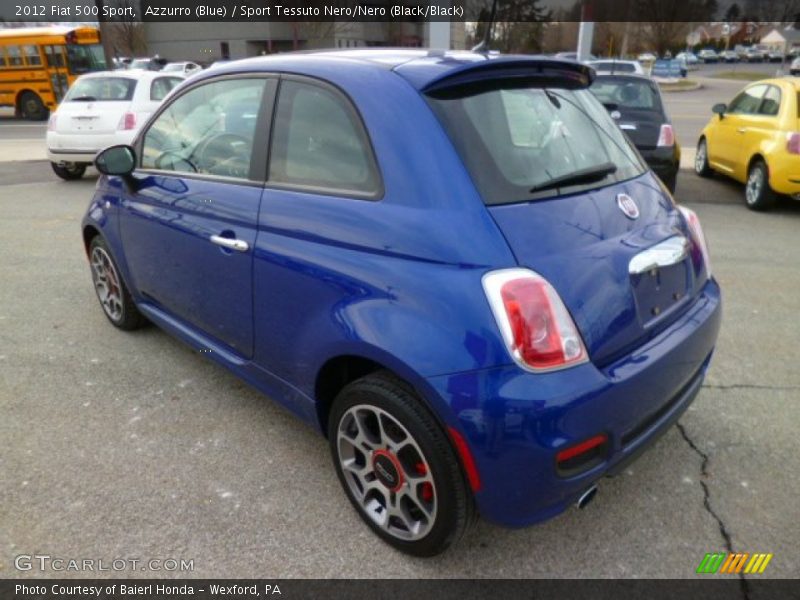 Azzurro (Blue) / Sport Tessuto Nero/Nero (Black/Black) 2012 Fiat 500 Sport
