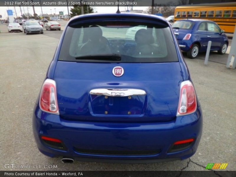 Azzurro (Blue) / Sport Tessuto Nero/Nero (Black/Black) 2012 Fiat 500 Sport