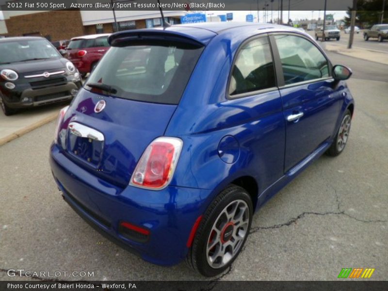 Azzurro (Blue) / Sport Tessuto Nero/Nero (Black/Black) 2012 Fiat 500 Sport