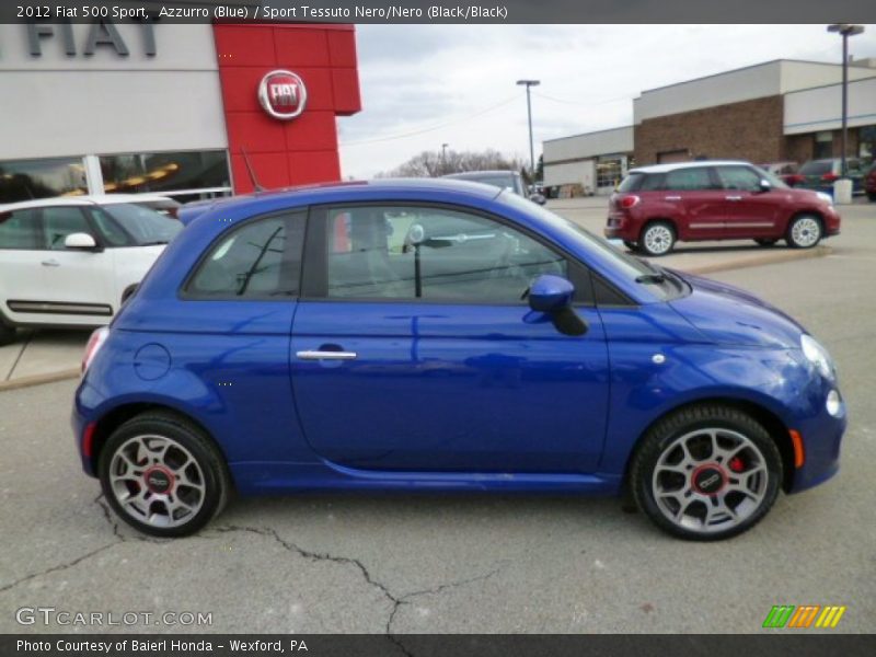 Azzurro (Blue) / Sport Tessuto Nero/Nero (Black/Black) 2012 Fiat 500 Sport